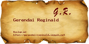 Gerendai Reginald névjegykártya